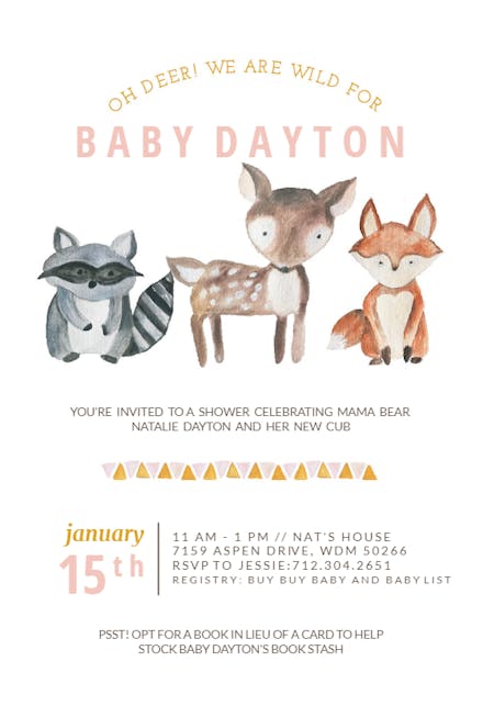 Cute Cubs - Invitación Para Baby Shower