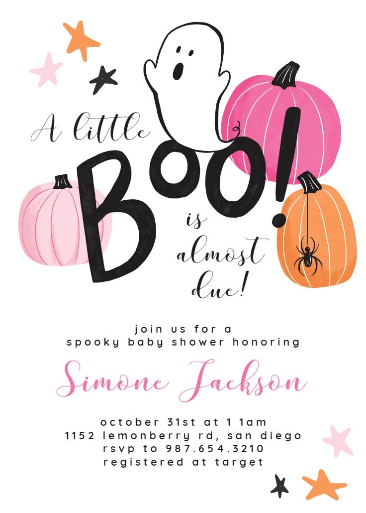 Cute halloween - invitación para baby shower