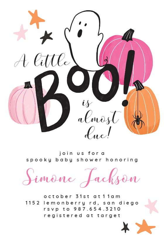 Cute halloween - baby shower invitation