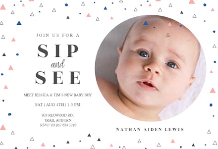 Cute pattern - sip & see invitation