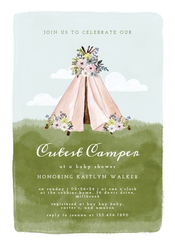 Cutest camper -  invitation template