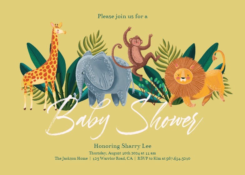 Cutest safari -  invitación para baby shower