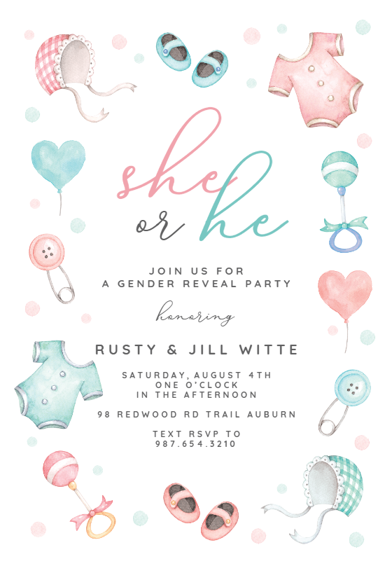 Gender Reveal Invitation Templates (Free) | Greetings Island