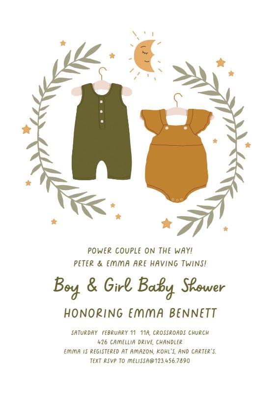 Delightful duo -  invitación para baby shower