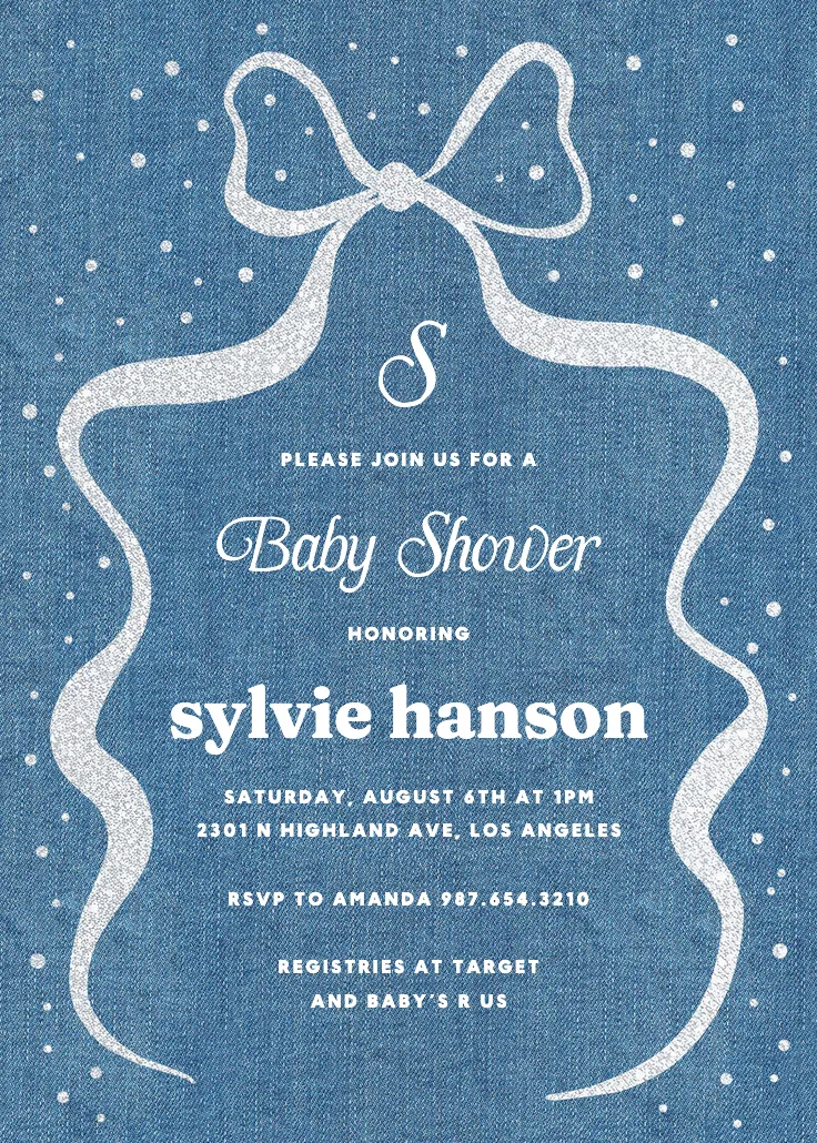 Denim design -  invitación para baby shower