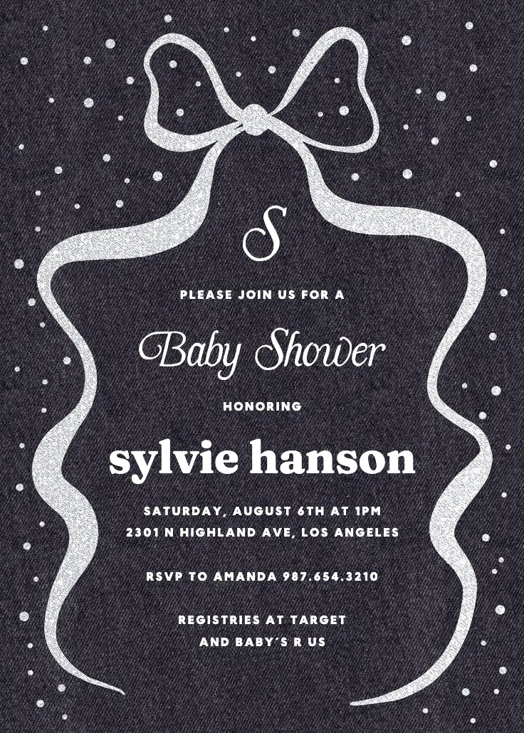 Denim design -  invitación para baby shower