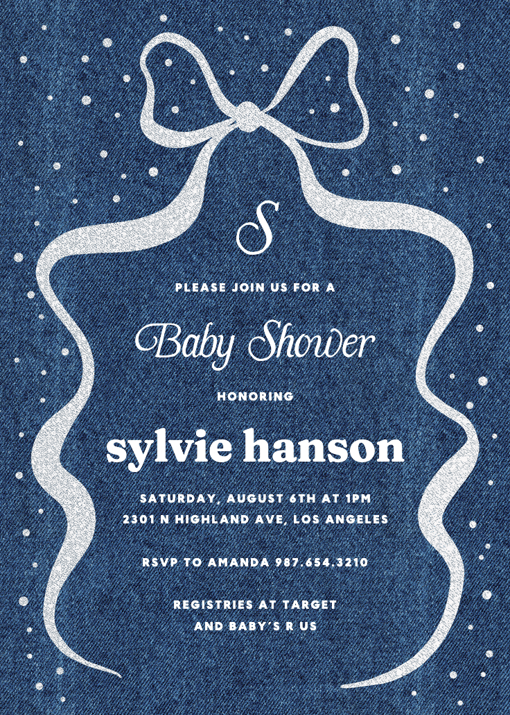 Denim design -  invitación para baby shower