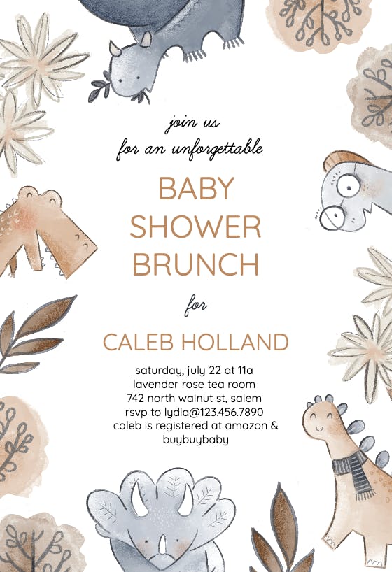 Dig in - baby shower invitation