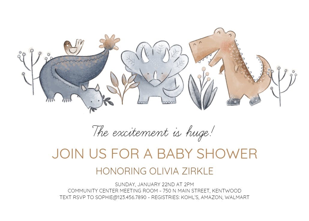 Diminutive dinos - party invitation