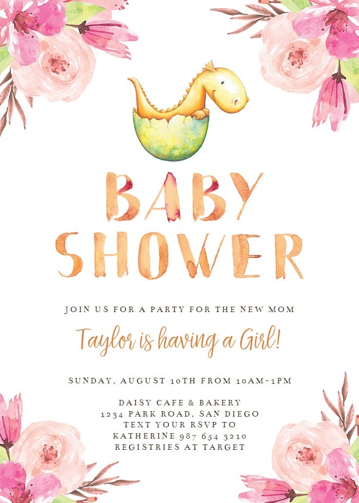 Dinosaur egg - baby shower invitation