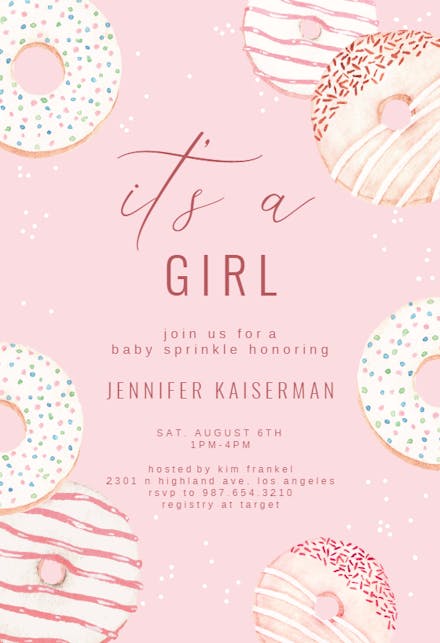 Donuts & sprinkles - Baby sprinkle Invitation