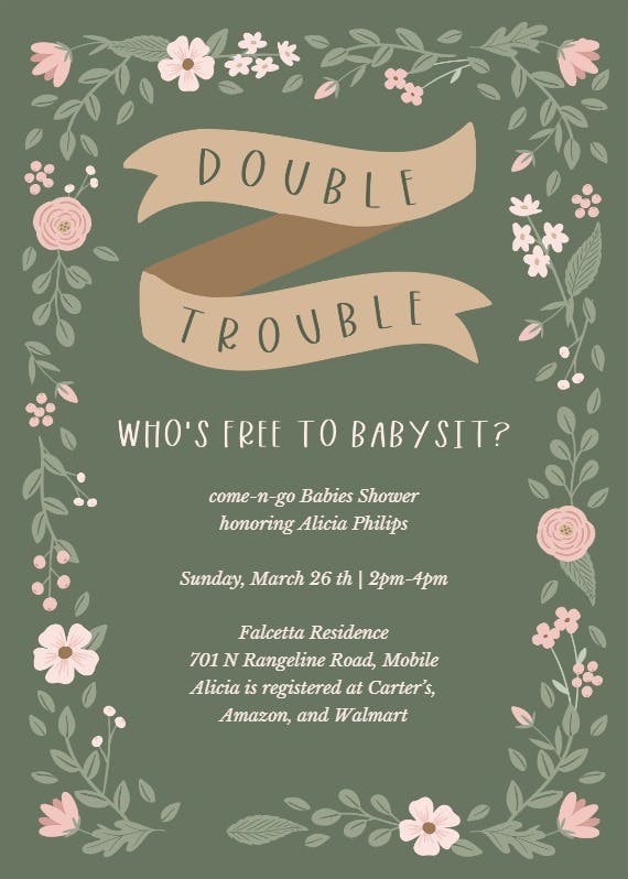 Double booked -  invitación para baby shower