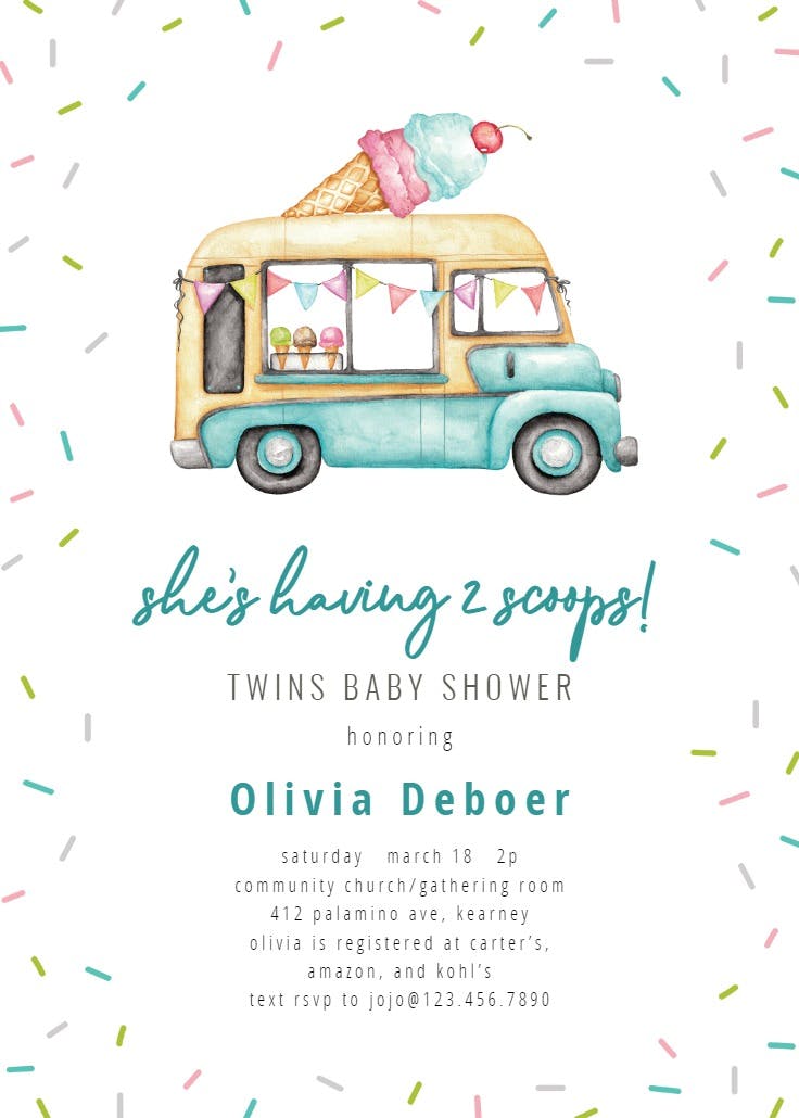 Double dips - baby shower invitation