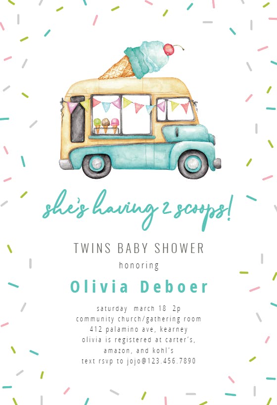 Double dips -  invitación para baby shower