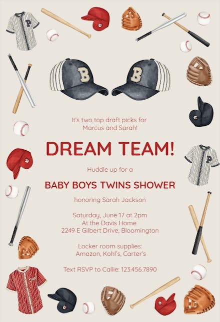 Dream Team - Baby Shower Invitation