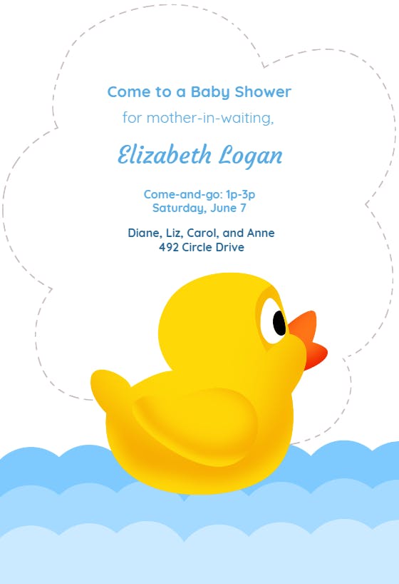 Duck new baby -  invitación para baby shower