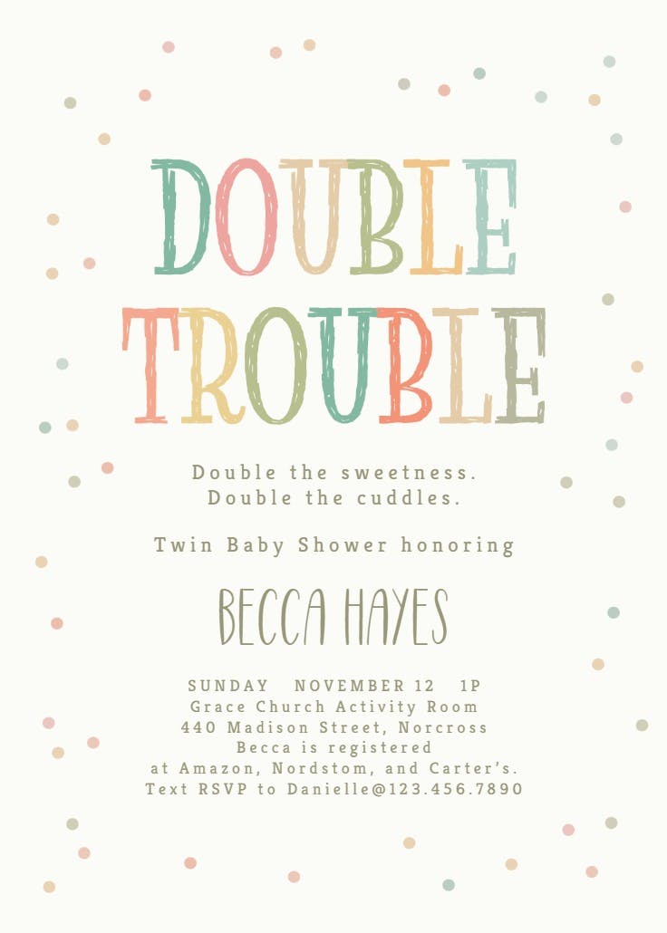 Dynamite duo - baby shower invitation