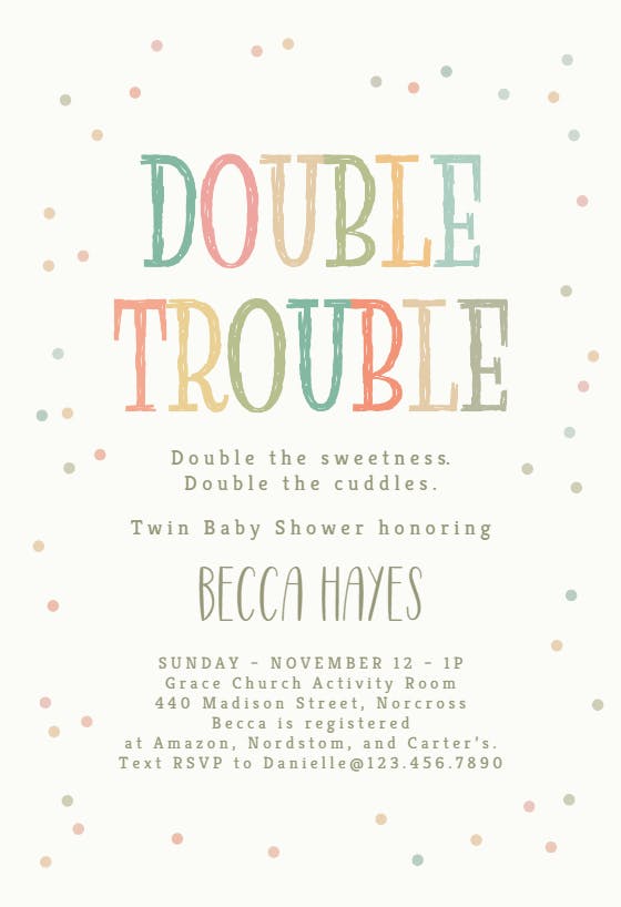 Dynamite duo - baby shower invitation