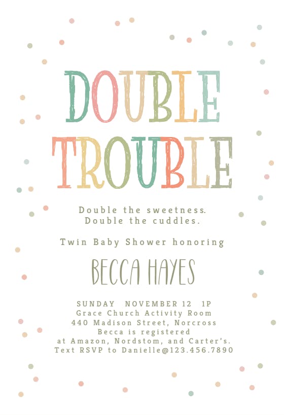 Dynamite duo - baby shower invitation