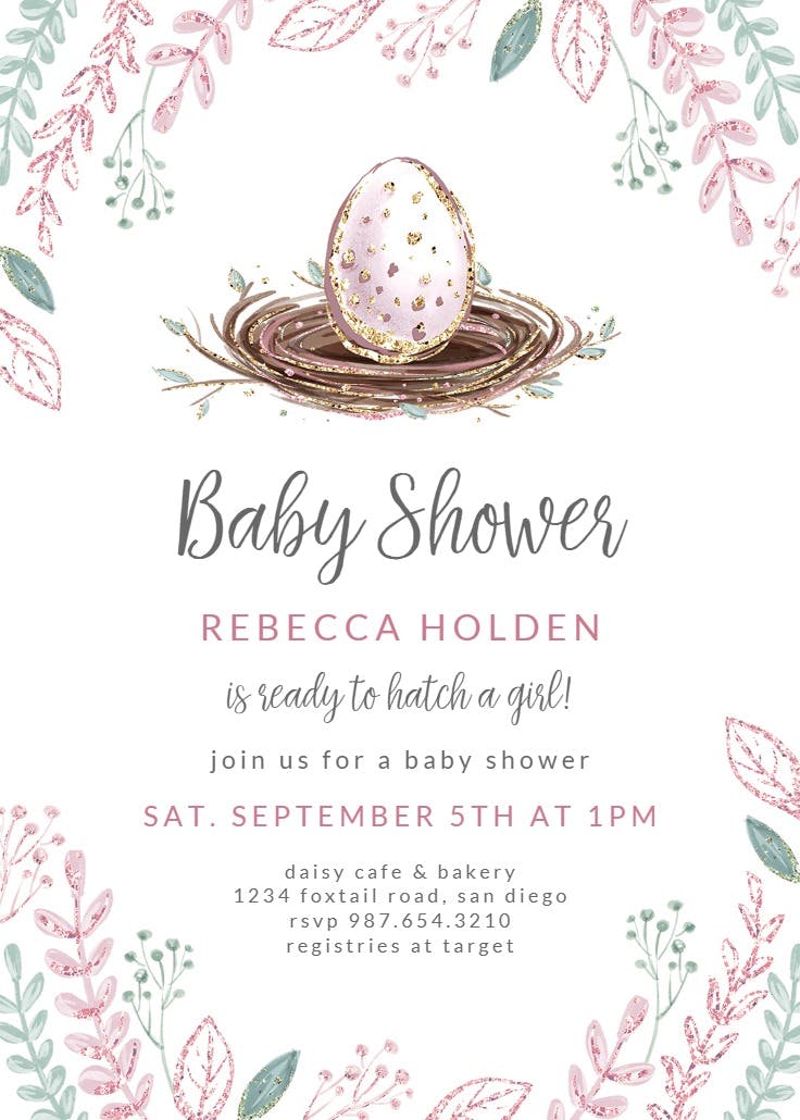 Egg nest - baby shower invitation