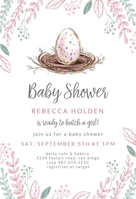 Egg Nest - Baby Shower Invitation