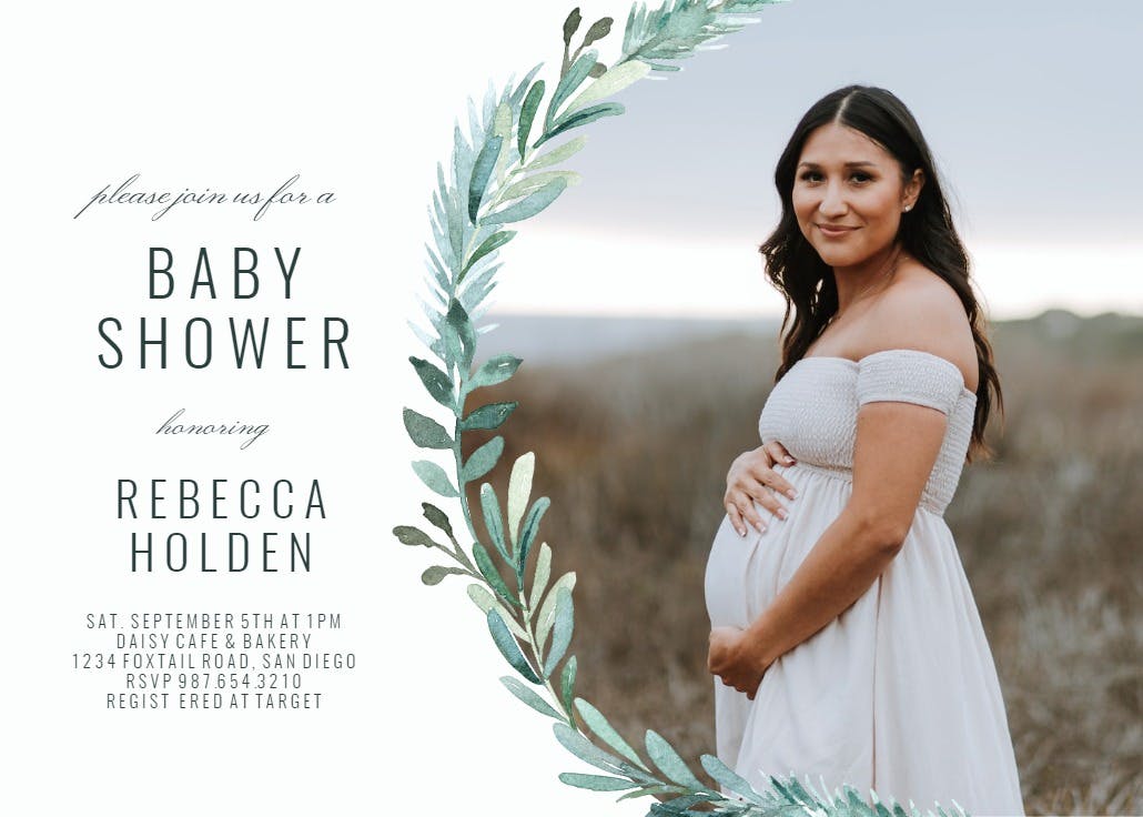 Evergreen corner - baby shower invitation