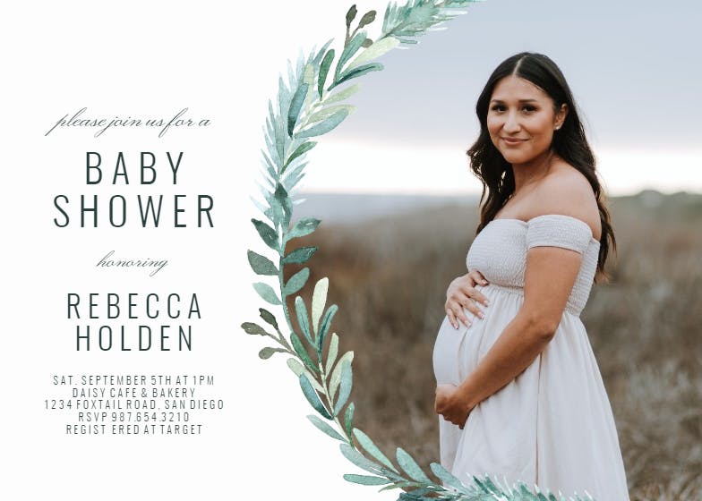 Evergreen corner -  invitación para baby shower