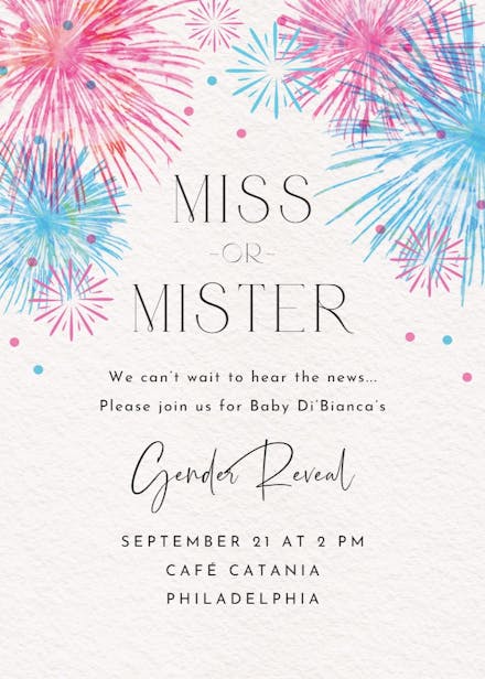 Exciting news - gender reveal invitation