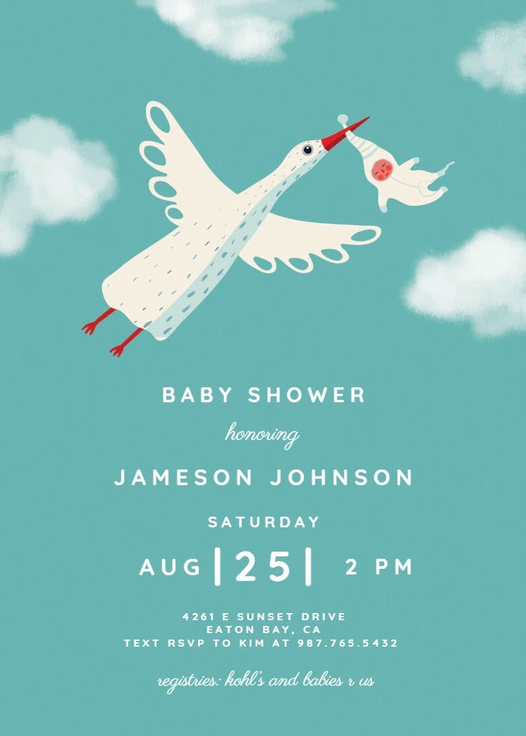 Fair skies pink - baby shower invitation