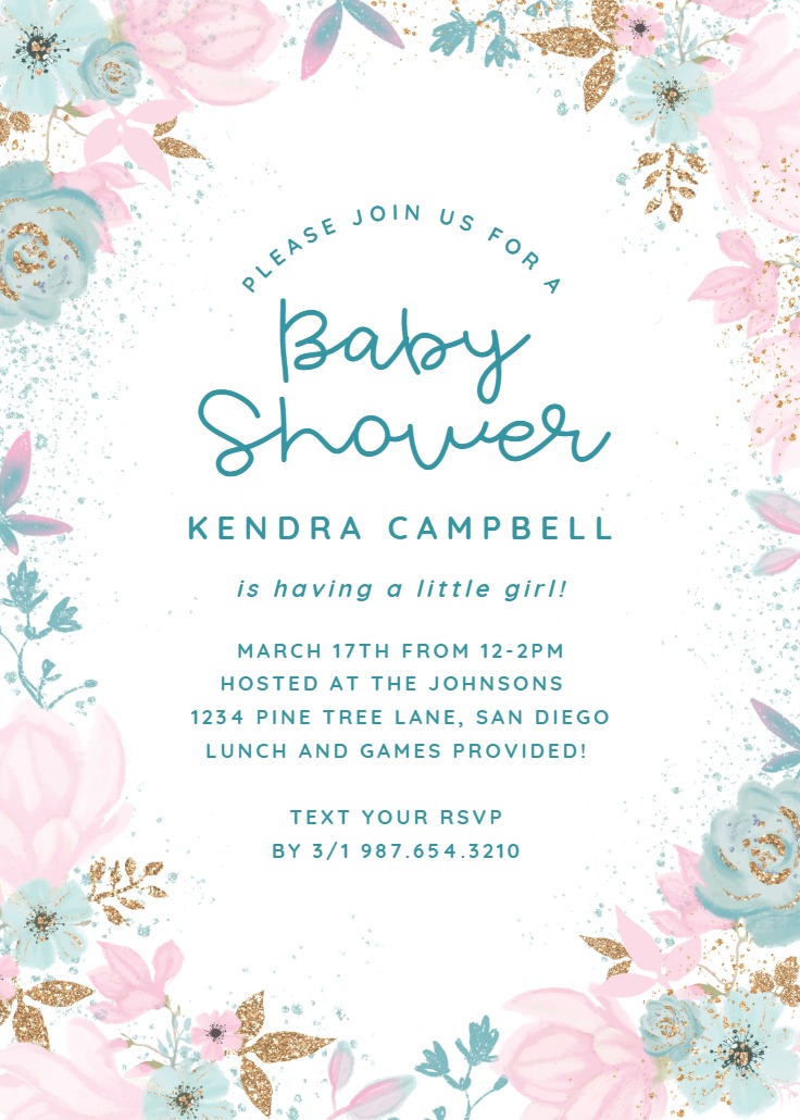 Fairy Garden - Baby shower invitation Template | Greetings Island