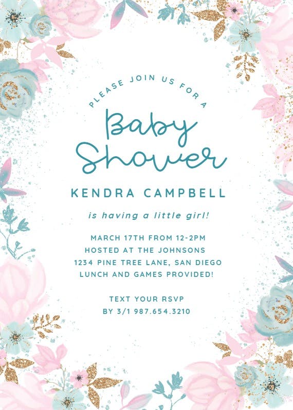 Fairy garden - baby shower invitation