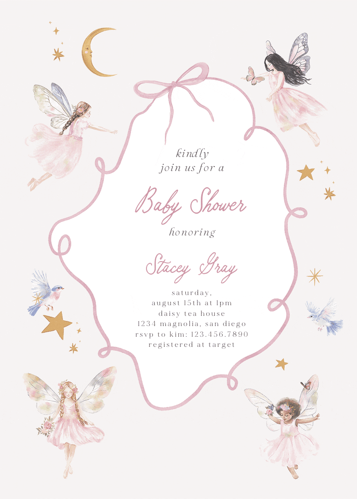 Fairyland baby - baby shower invitation