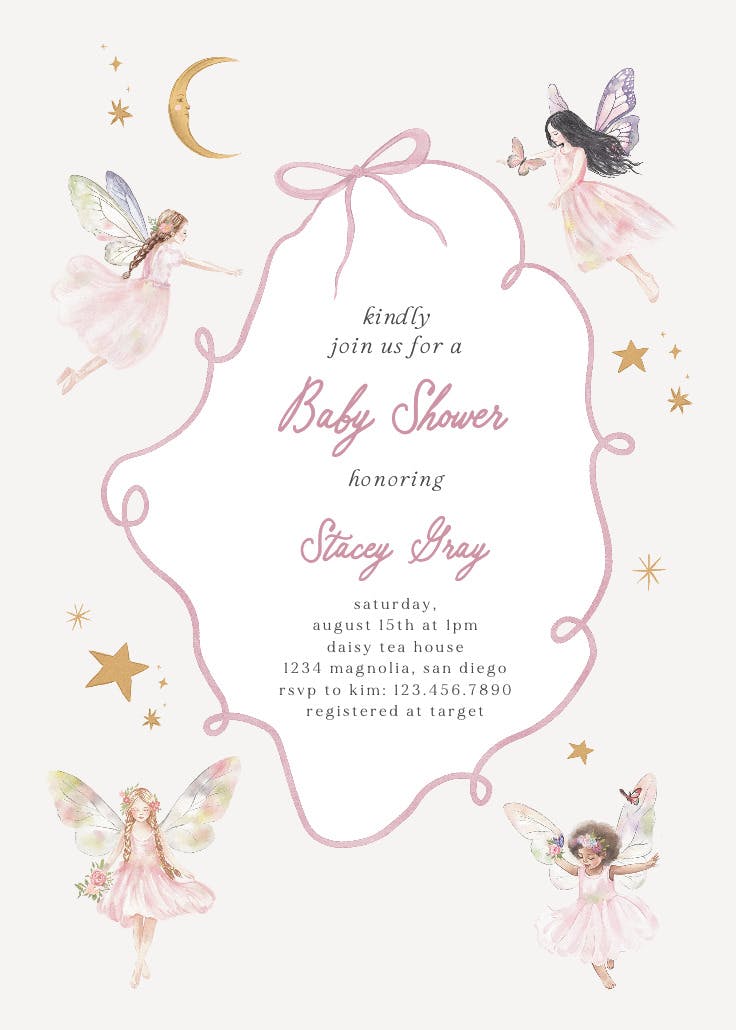 Fairyland baby - baby shower invitation