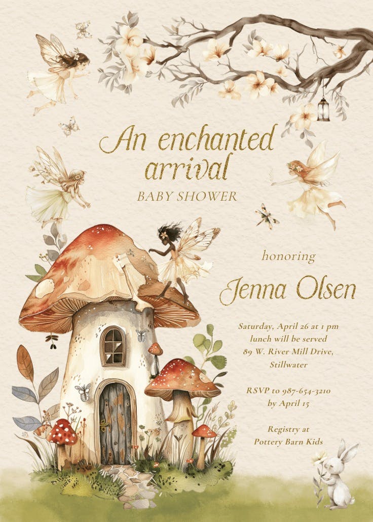 Fairytale forest - baby shower invitation