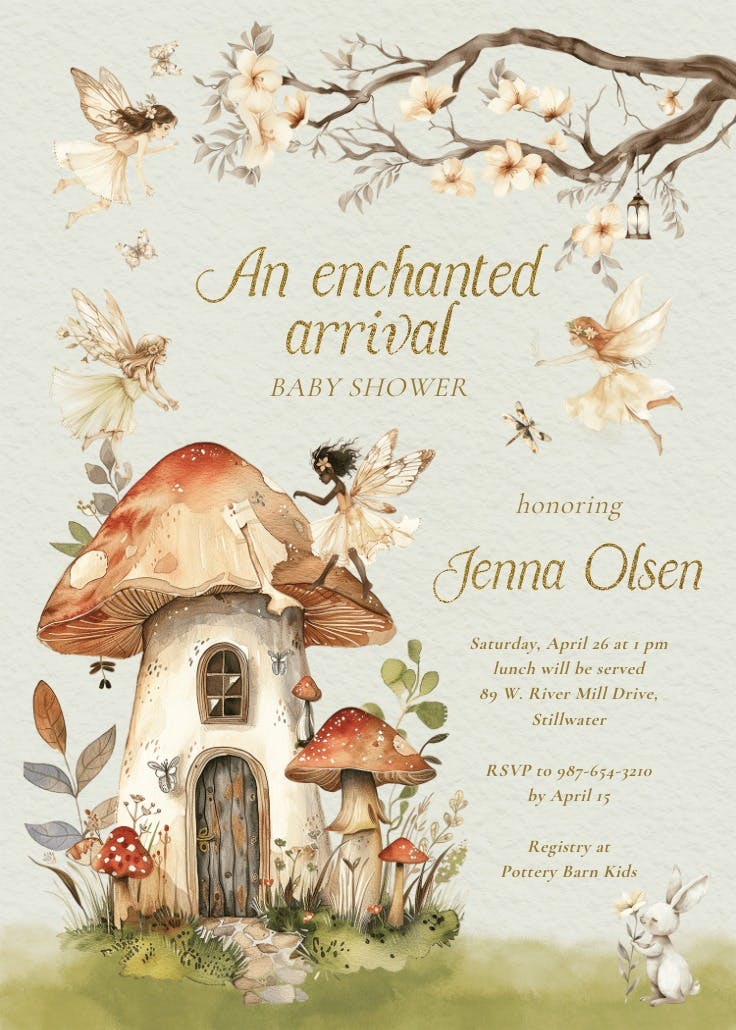 Fairytale forest -  invitación para baby shower