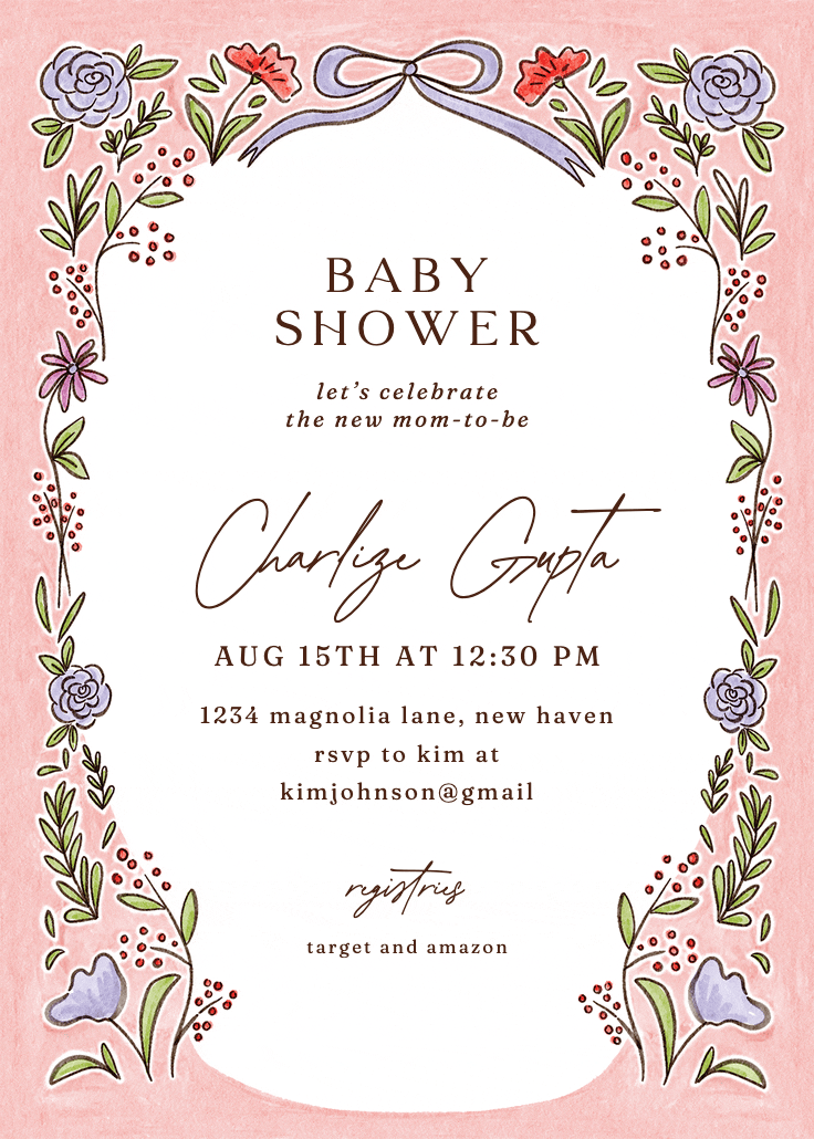 Fairytale love - baby shower invitation