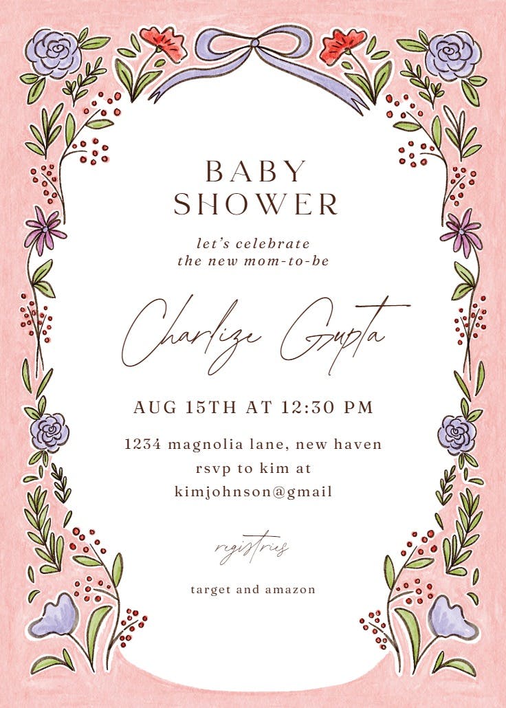 Fairytale love -  invitación para baby shower