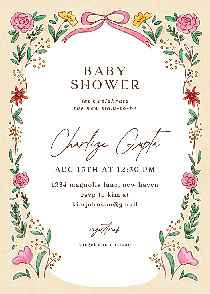 Fairytale love - baby shower invitation