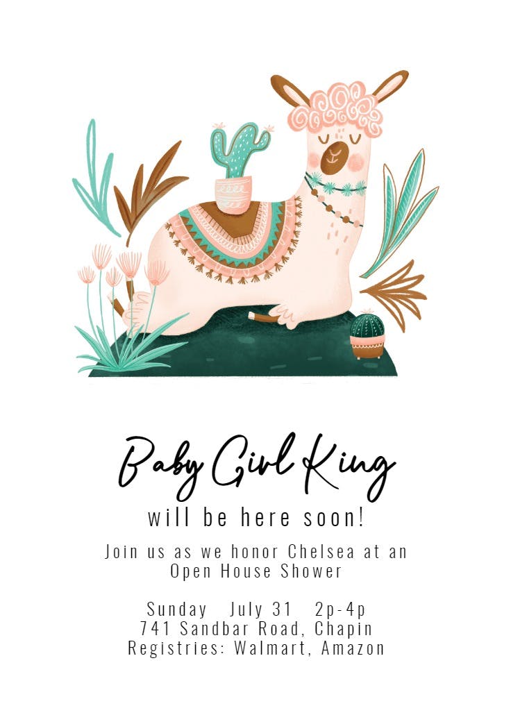 Fiesta fete -  invitación para baby shower