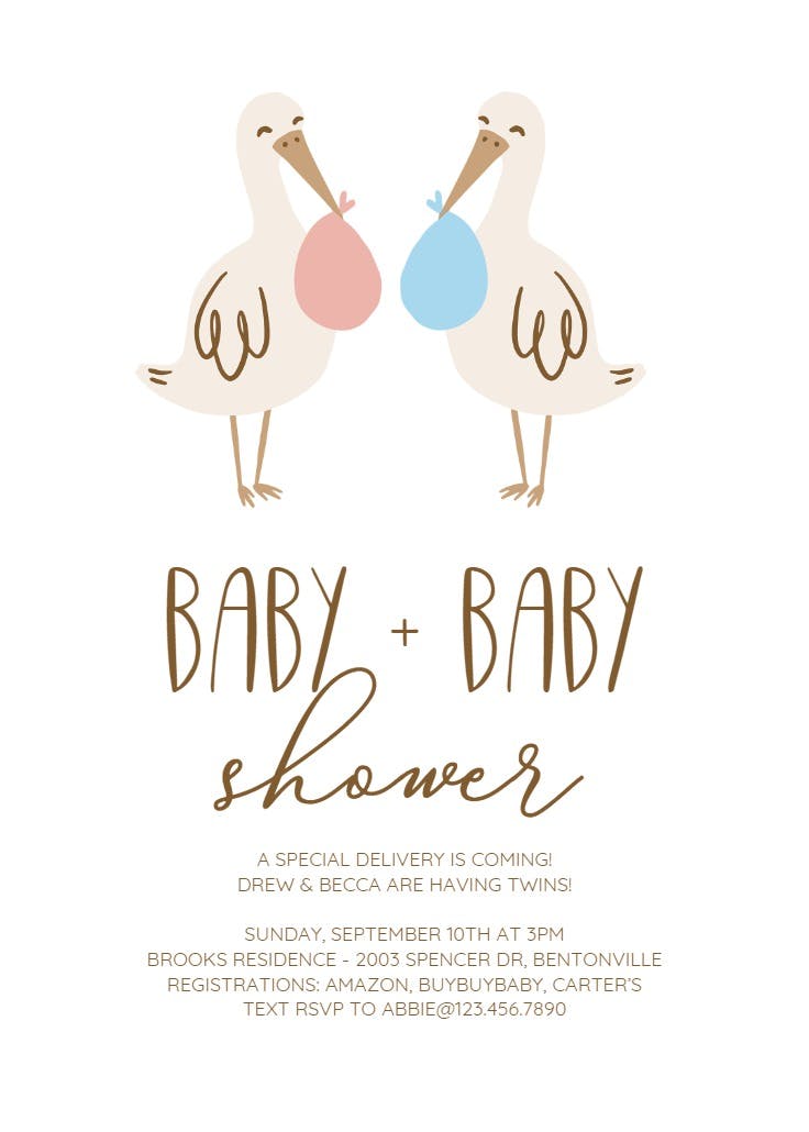 First class - baby shower invitation