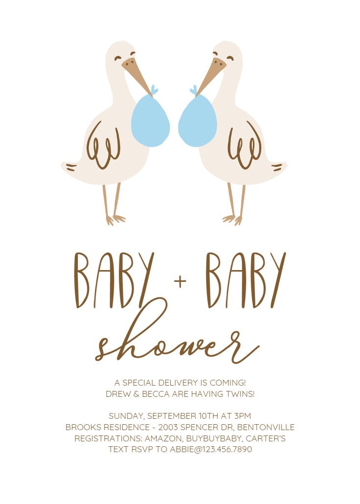 First class - baby shower invitation