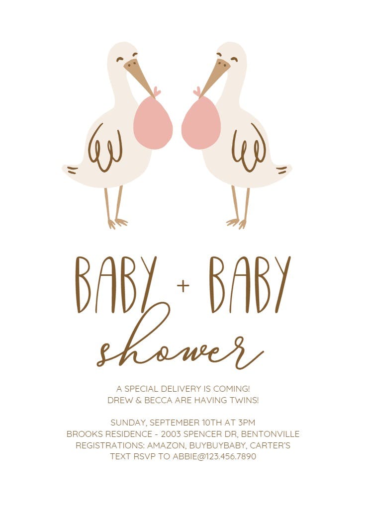 First class - baby shower invitation