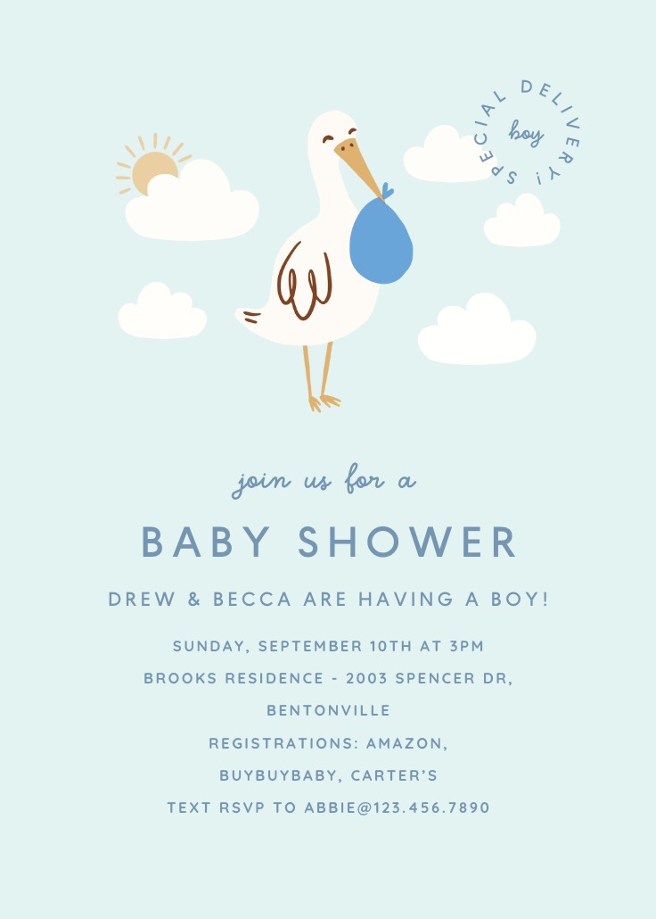 First Class - Baby shower invitation Template (Free) | Greetings Island