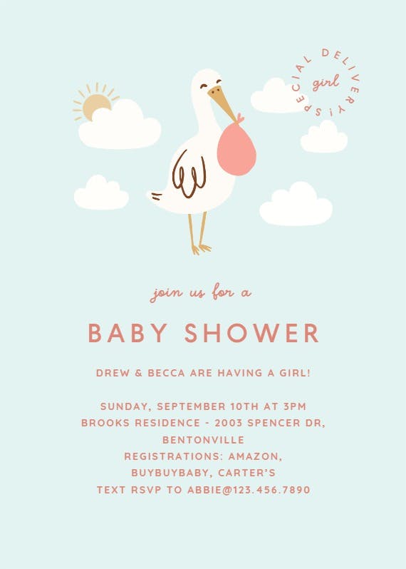 First class -  invitación para baby shower