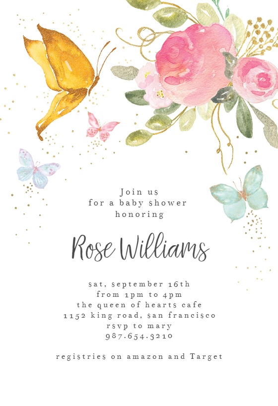 baby shower invitations butterfly theme