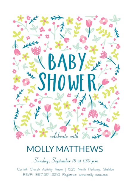 Floral Focus Final - Baby Shower Invitation Template (Free) | Greetings ...