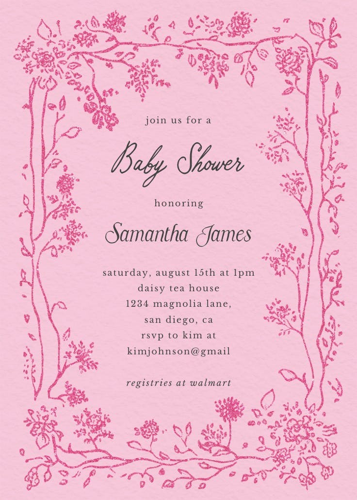 Floreciendo - baby shower invitation