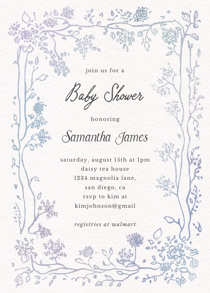 Floreciendo - baby shower invitation