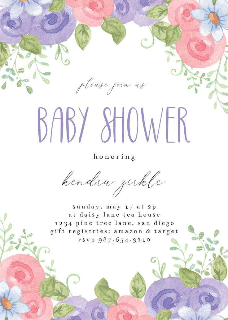 Flower - invitación para baby shower