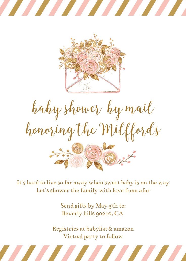 Flower envelope by mail - baby shower invitation